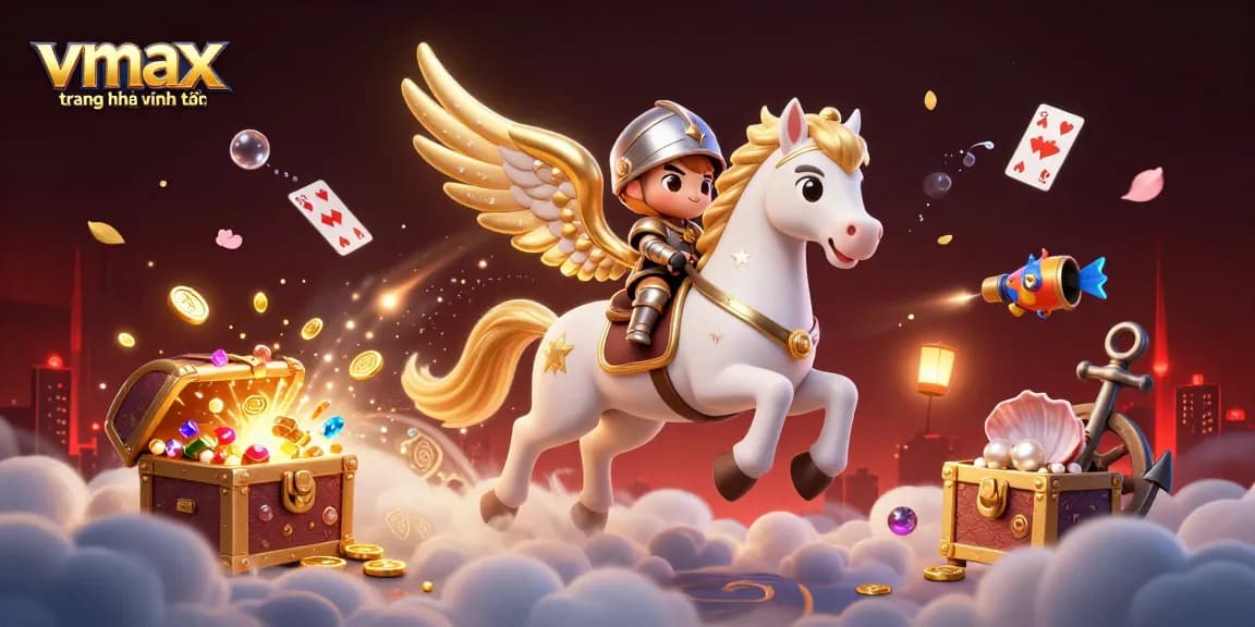 Experience the magic of vmax trang chủ chính thức with dynamic casino elements and characters in a vibrant scene.