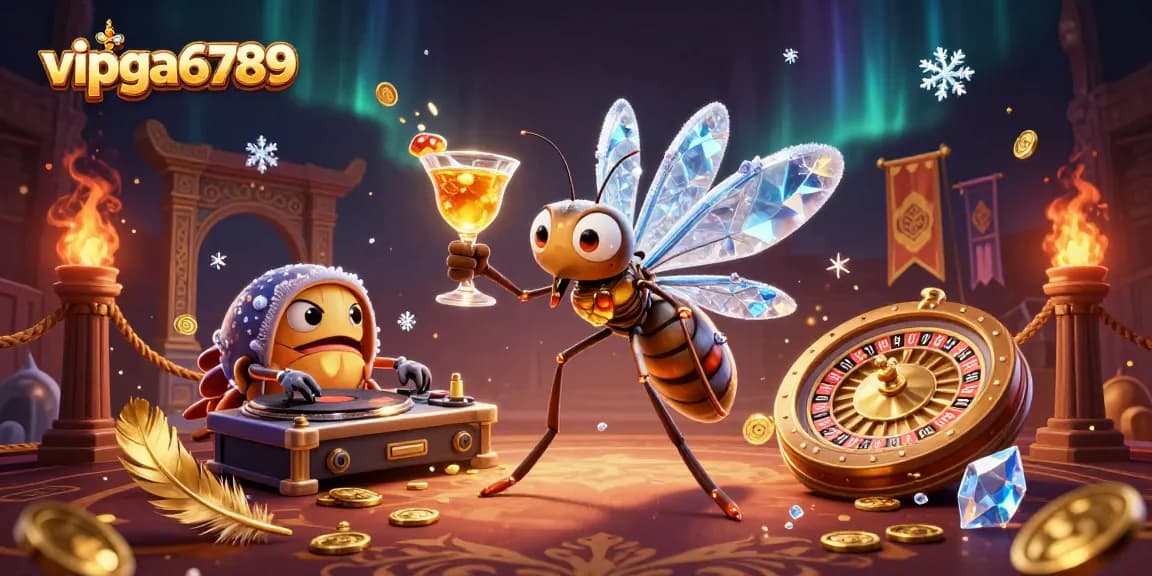 Experience the excitement of vipga6789 with a dynamic scene of 3D characters celebrating casino games.