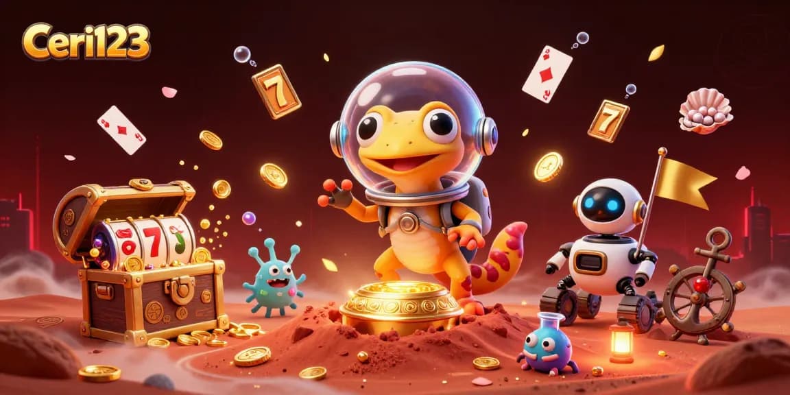 Discover exciting slots and jackpots at Ceri123 with vibrant digital art illustration.
