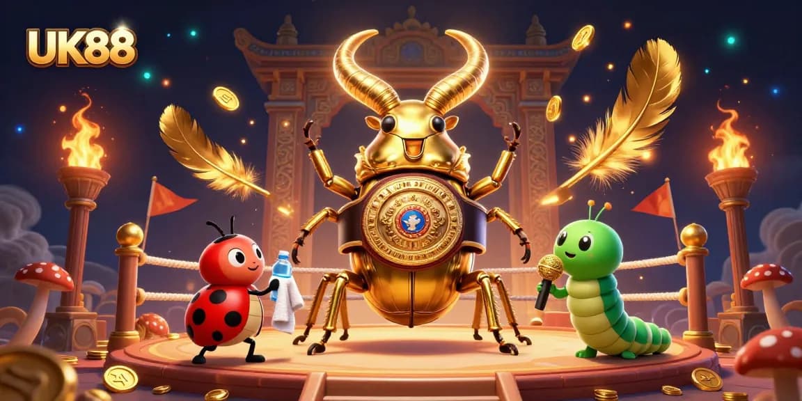 UK88 brings thrilling casino action with a giant stag beetle showdown in vibrant 3D.