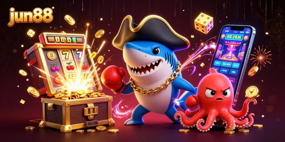 Experience the thrill of jun88 with a lively 3D casino scene featuring vibrant characters and exciting game elements.