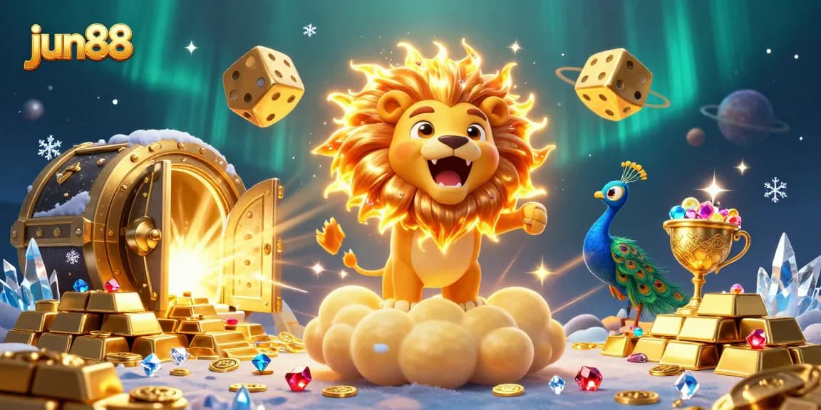 Experience thrilling wins at jun88 with vibrant casino games, golden dice, and giant treasures