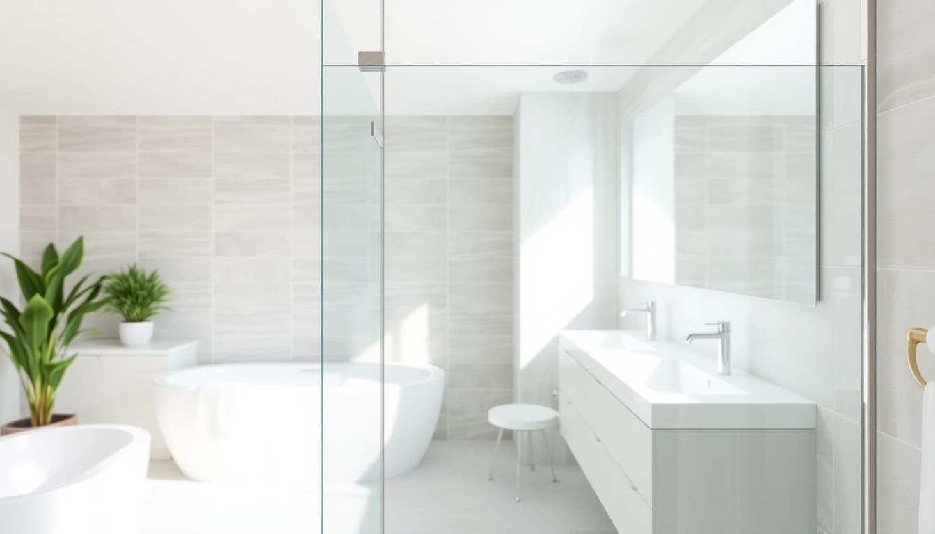 Install captivating shower screens semi frameless in a modern bathroom with sleek glass and chrome accents.