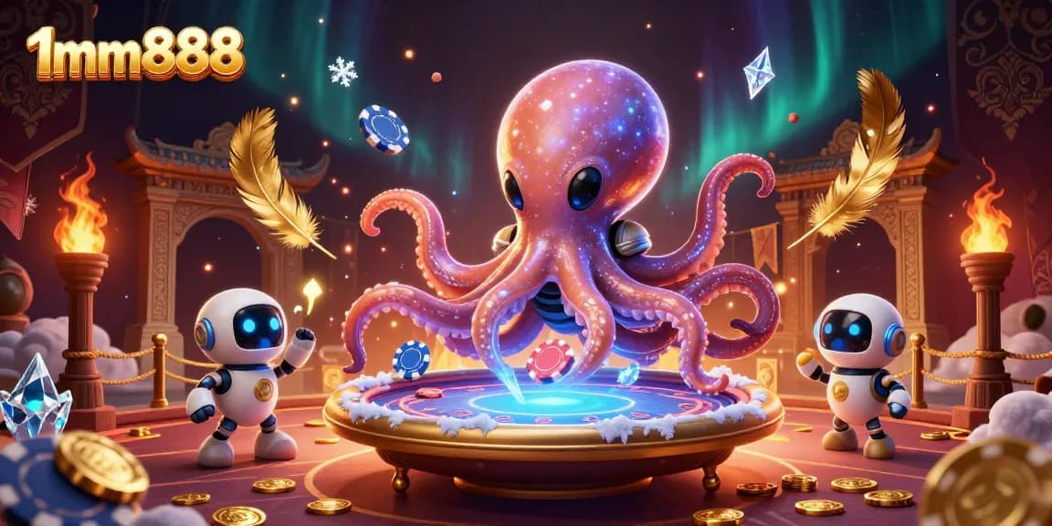 Experience thrilling gambling at 1mm888 with an exciting illustration of a cosmic poker game.