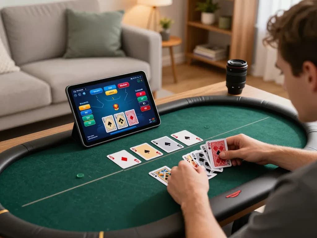 Engaged player enjoying gg88 online poker with dynamic cards and betting interface.