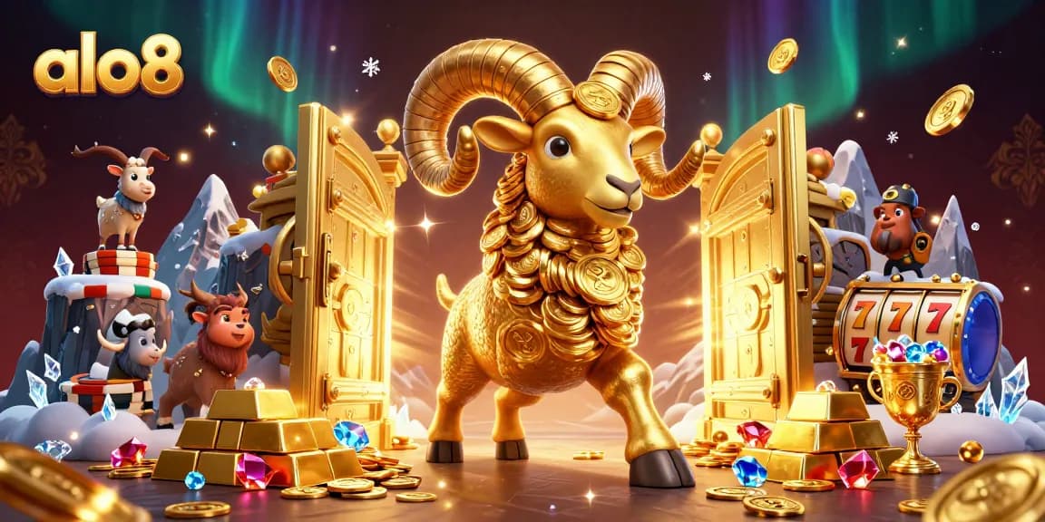 Spin the reels and collect treasures with alo8 in this vibrant casino digital illustration.