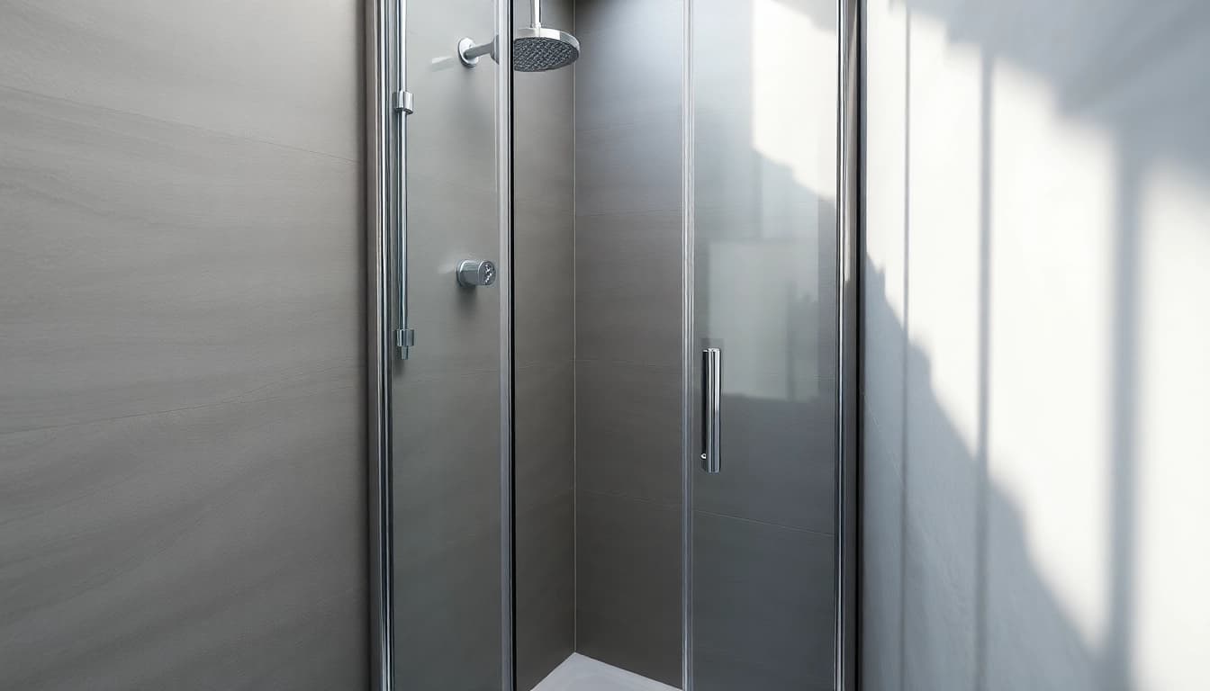 Elegante duschkabine 80x80 eckeinstieg in stilvollem Badezimmer mit Glasabtrennung.
