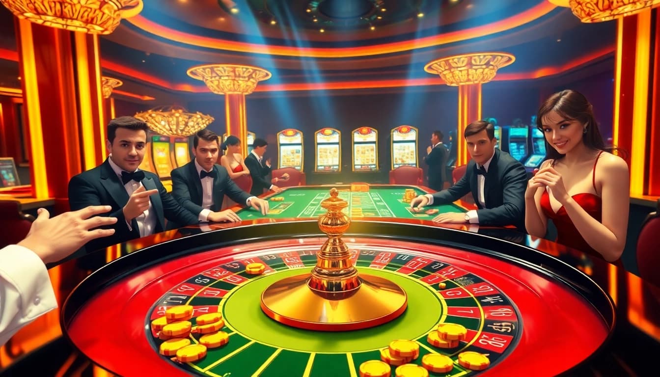 Experience the excitement of winning at LuckyWin with vibrant casino games and elegant players.