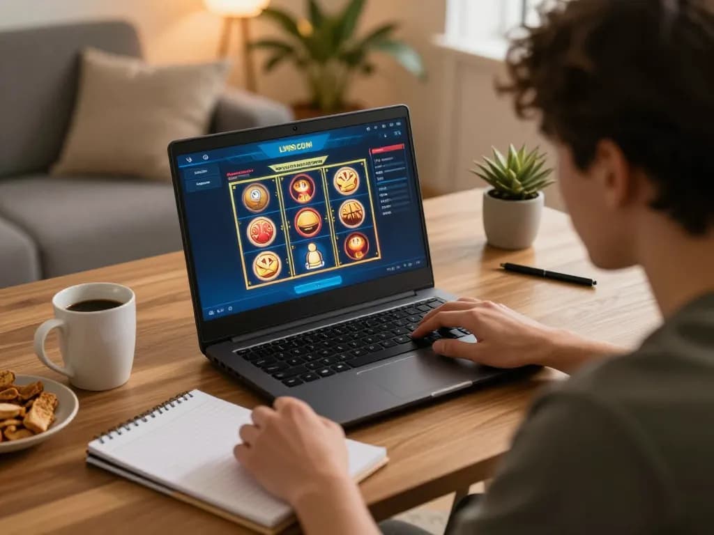 Player enjoying LV88 com slots while strategically planning their bets at home.