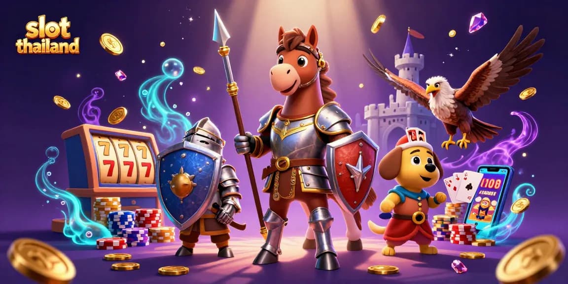 Experience the thrill of slot thailand with vivid gaming elements and dynamic characters in an exciting casino scene.