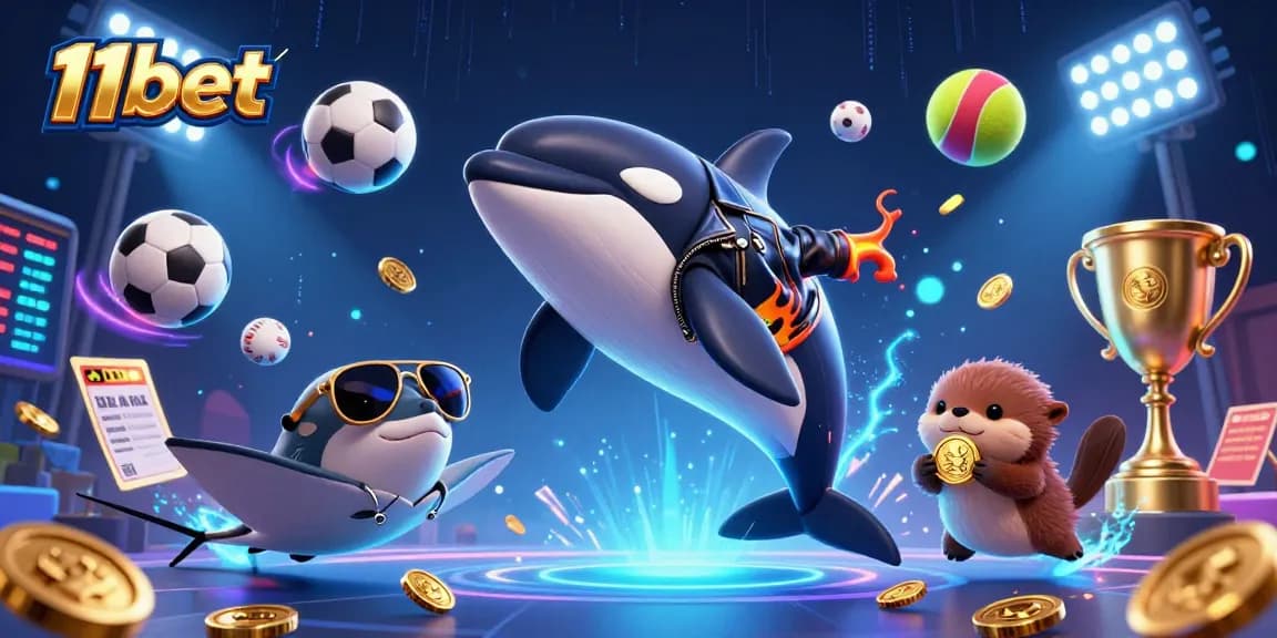 Engage with thrilling sports betting action featuring 11bet in a dynamic 3D illustration.