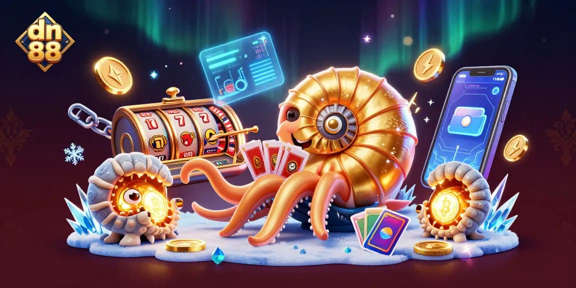 Engage with the vibrant world of dn 88 through a detailed casino scene featuring ancient nautilus and glowing coins.