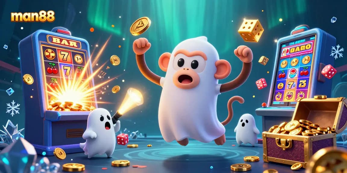 Enjoying exciting gameplay with man88 featuring a poltergeist monkey juggling golden coins