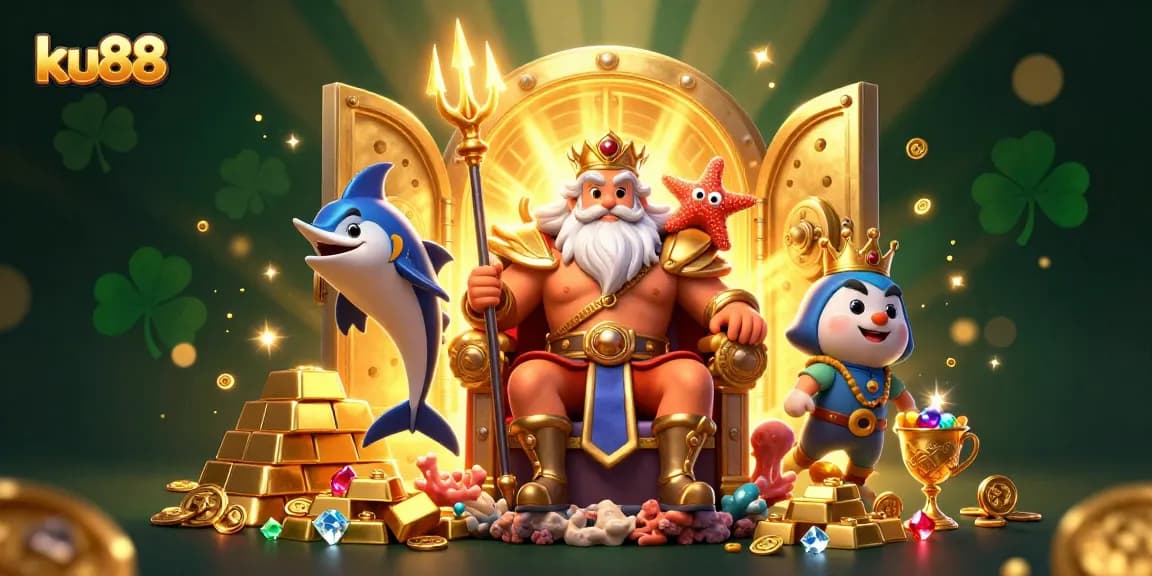 Experience the thrill at ku88 online casino with Neptune's treasure and sparkles.