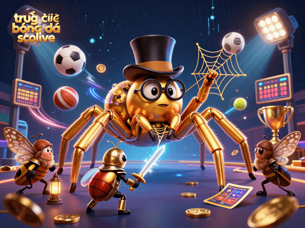 Bet on trực tiếp bóng đá socolive with vibrant 3D casino elements showcasing a sports theme.