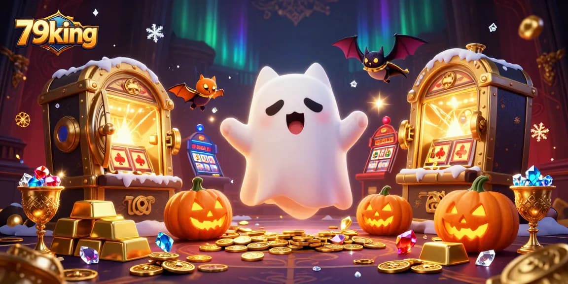 Engage in thrilling adventures at 79king with ghostly characters in a vibrant casino.