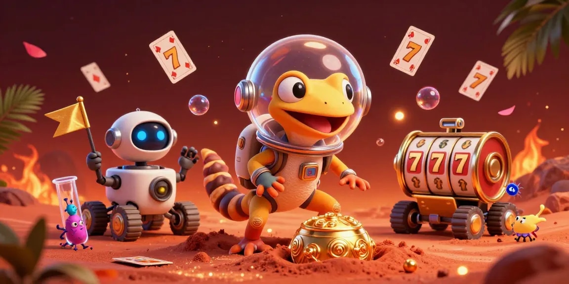Engage with the exciting DEBET app, exploring a 3D casino adventure filled with gold and vibrant elements.