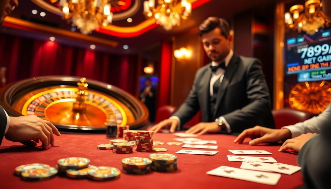 High-stakes poker action at the 789f casino, featuring vibrant chips and cards.