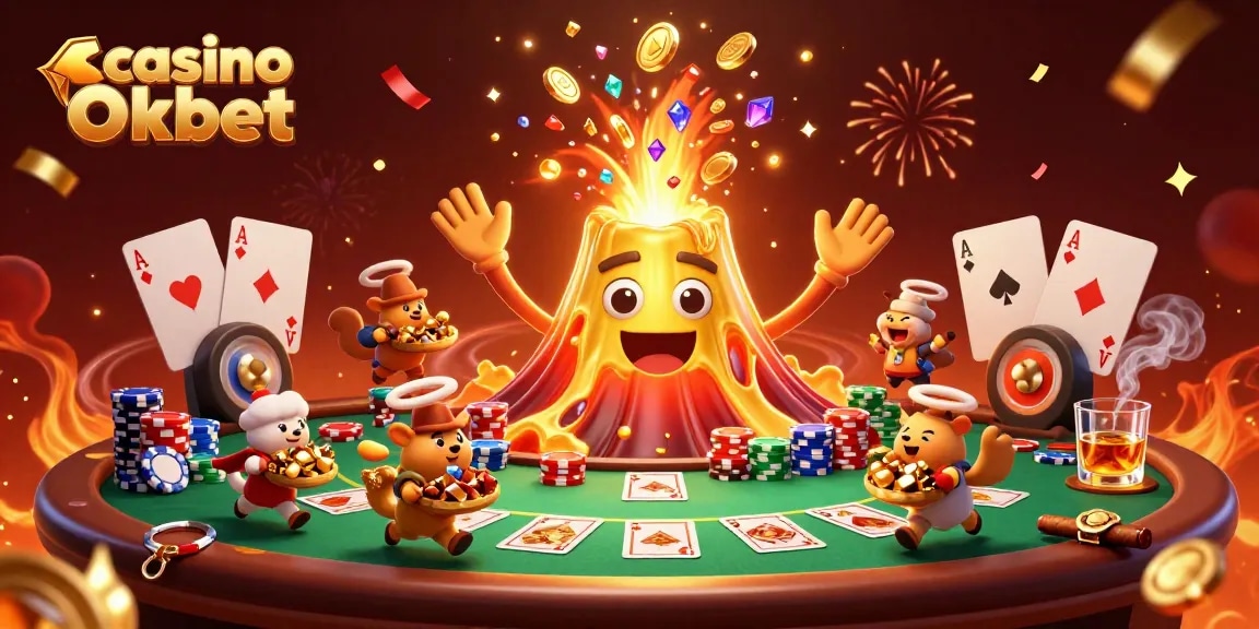 Win big with thrilling games at casino Oxbet featuring a lively 3D volcano and poker excitement.