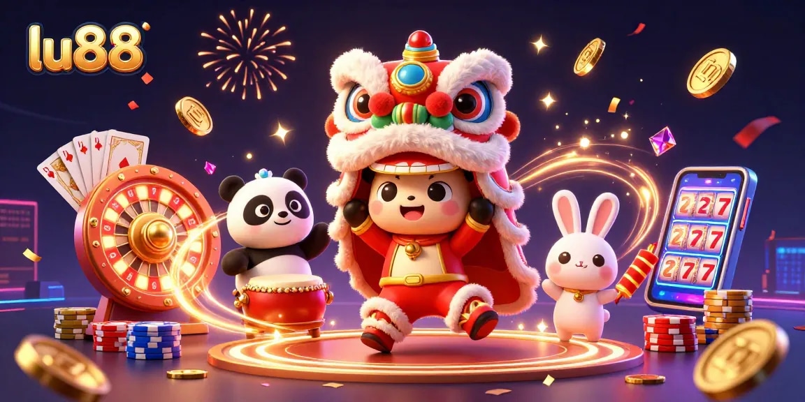 Spin the reels at lu88 and enjoy dynamic gaming with vibrant cartoon celebrations.