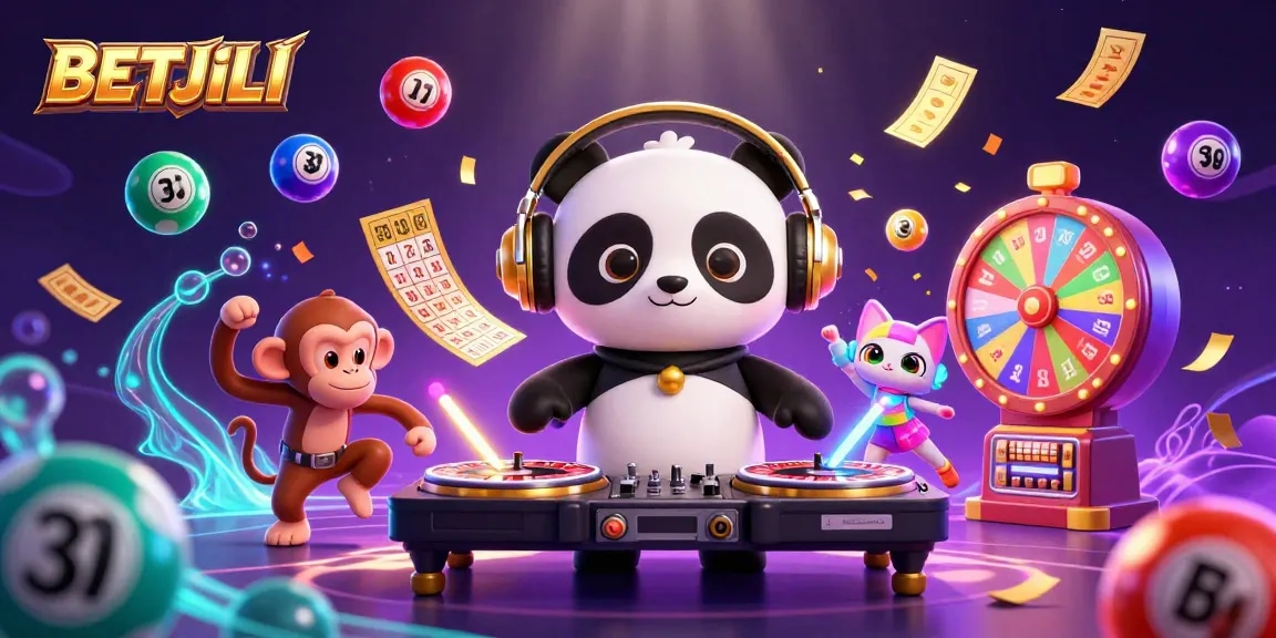 Engage in thrilling gameplay with BETJILI, featuring an exciting 3D casino scene with vibrant characters.