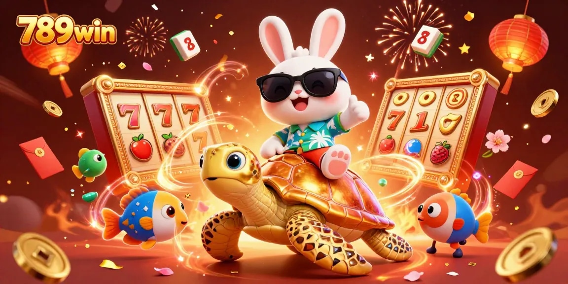 Spin the reels at 789win for vibrant jackpot excitement surrounded by lucky symbols.