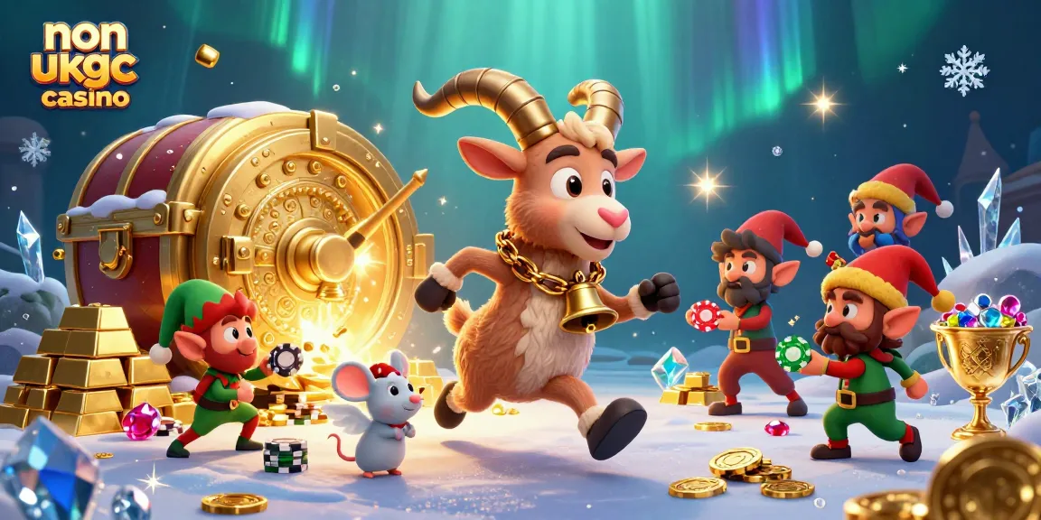 Experience thrilling gameplay at a non ukgc casino featuring festive characters and rich game elements.