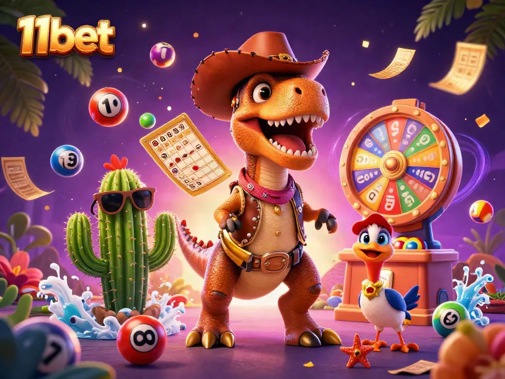 Experience thrilling games at 11bet with vibrant characters and dynamic casino elements.