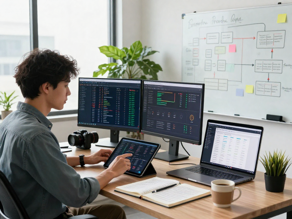 Innovative financial workspace analyzing debet transaction data with modern tech