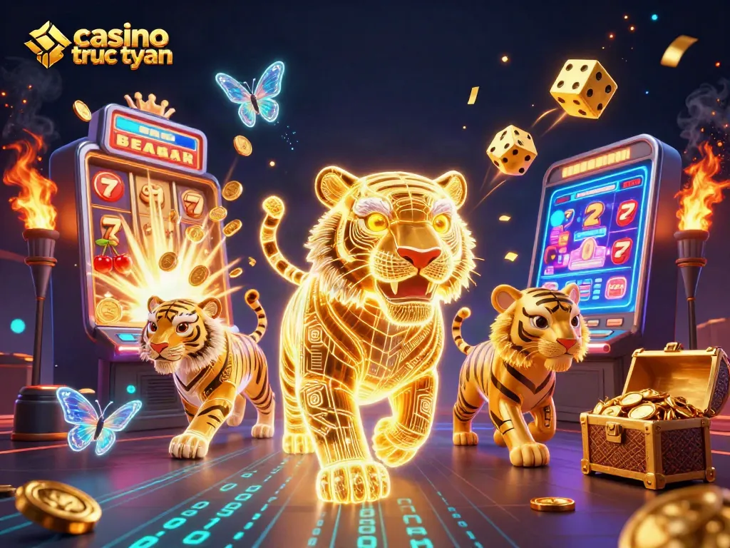 Chơi casino trực tuyến với máy đánh bạc và biểu tượng may mắn, thưởng thật!