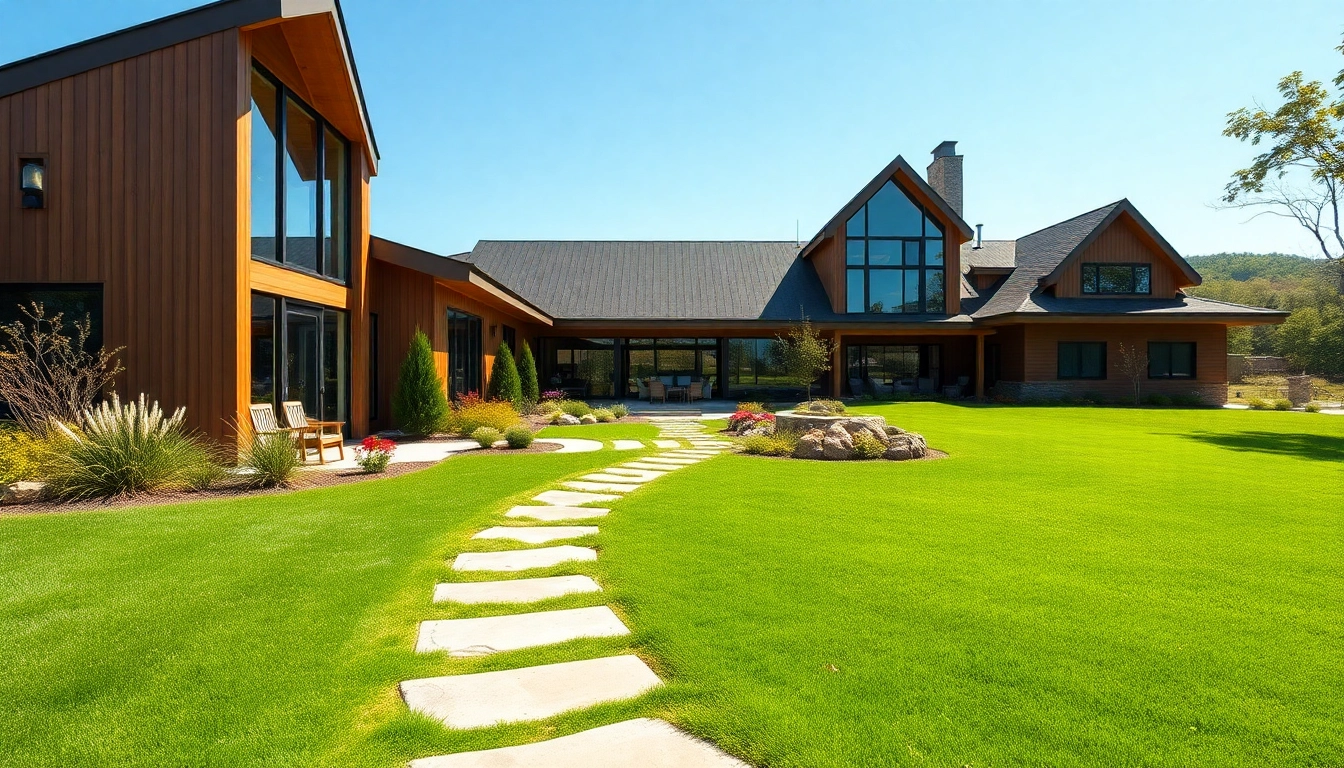 A stunning modern home by a New England residential architect, set in a picturesque landscape with vibrant gardens.