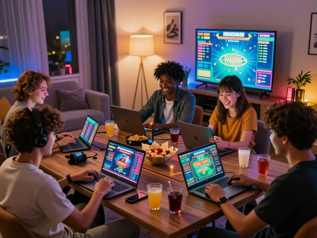 Friends enjoying go88 online gaming together with vibrant atmosphere and excitement.