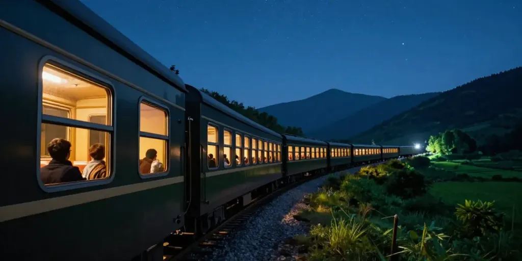 Experience overnight train tickets and travel adventures on a mesmerizing journey through the night.