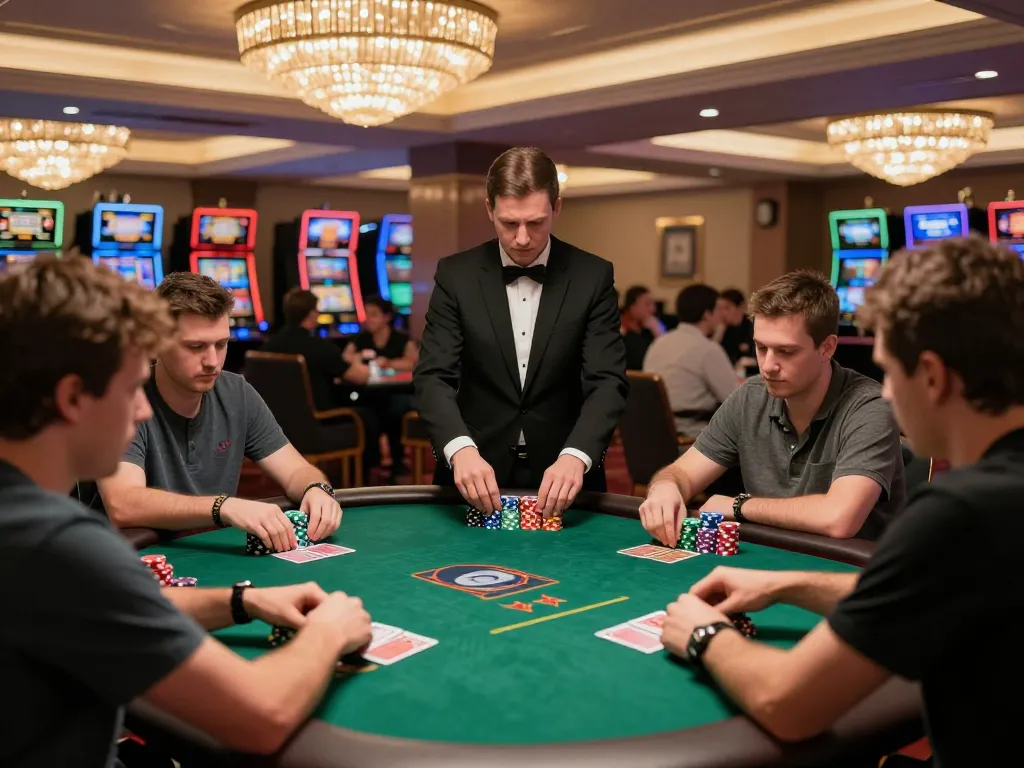 Players enjoying a strategic poker game at SC88, focused on winning tactics with colorful chips and cards.