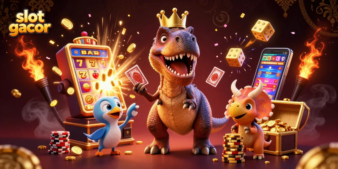 Experience thrilling slot gacor action with friendly dinosaurs and jackpot celebrations!