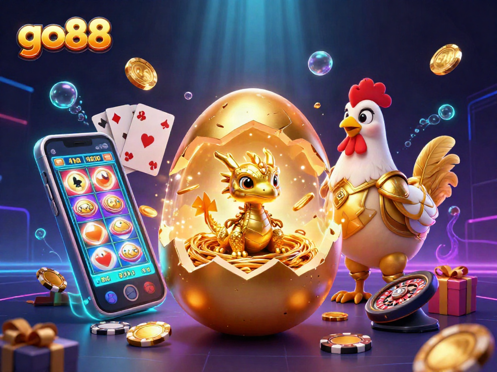Engage with the exciting go88 casino world featuring a golden dragon and vibrant gaming elements.