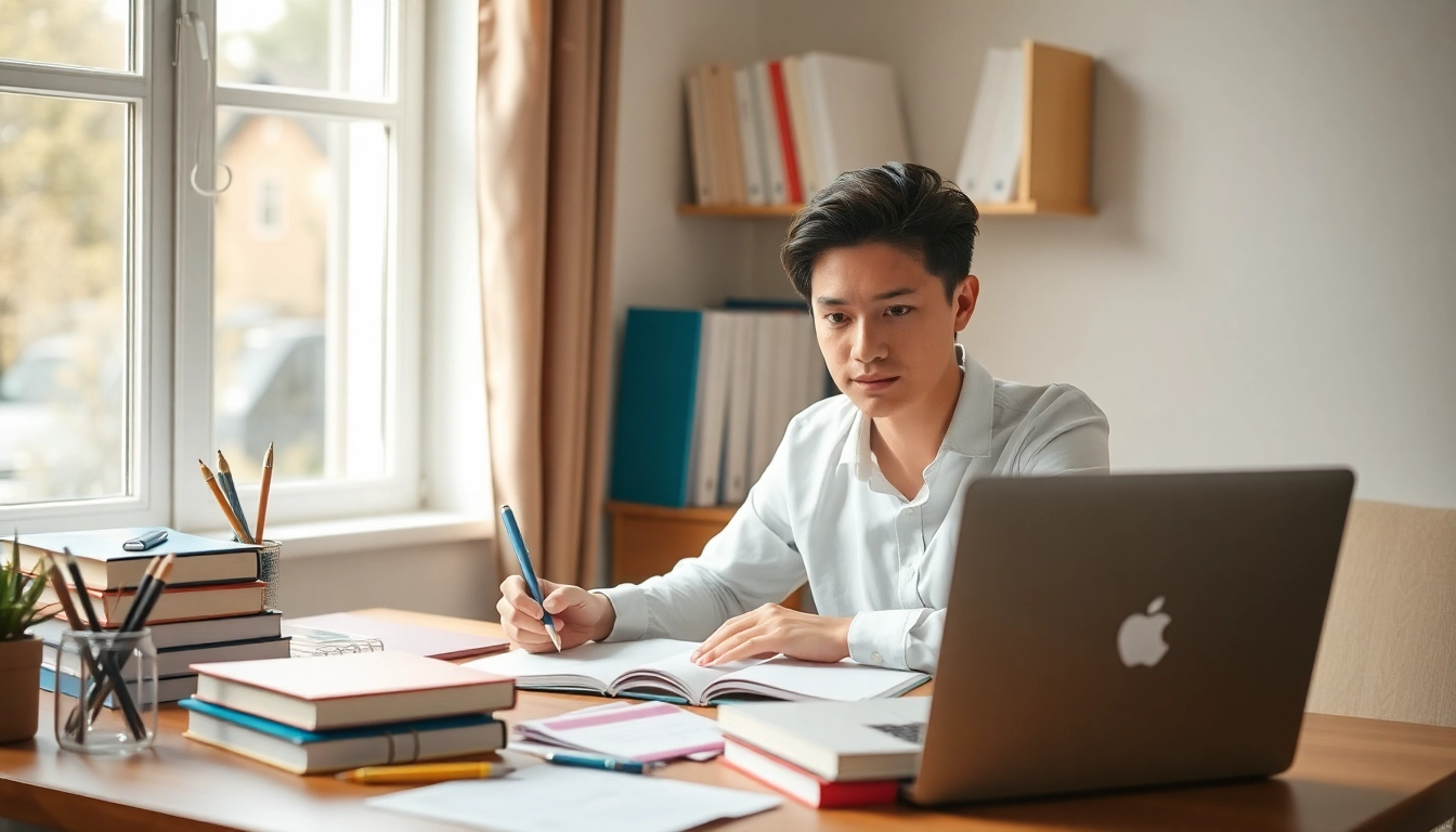 Student seeking exam assistance while studying in a cozy, well-lit environment.