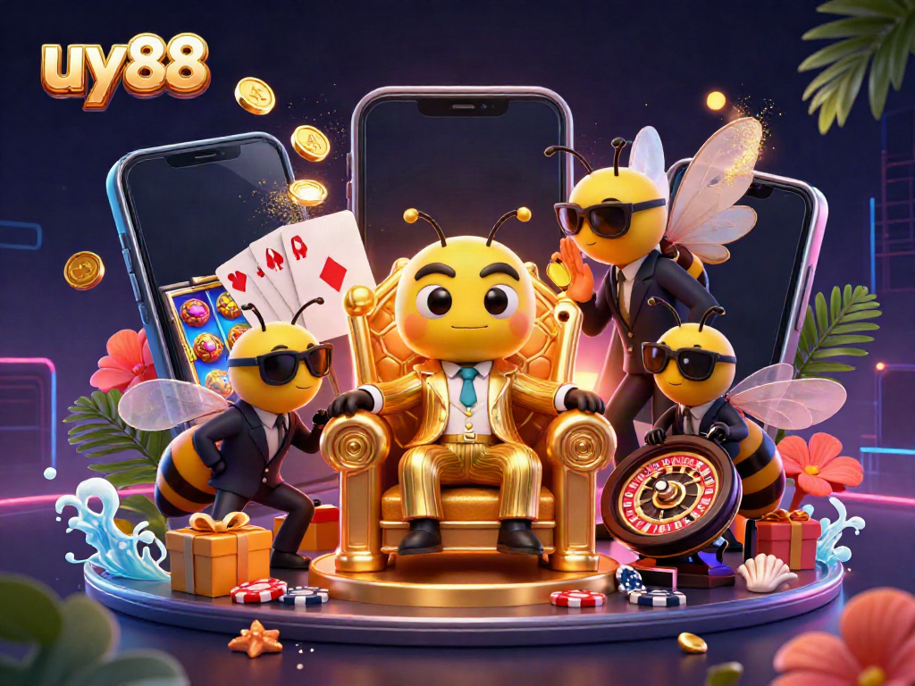 Experience thrilling wins at uy88 with vibrant 3D casino game elements and charismatic characters.