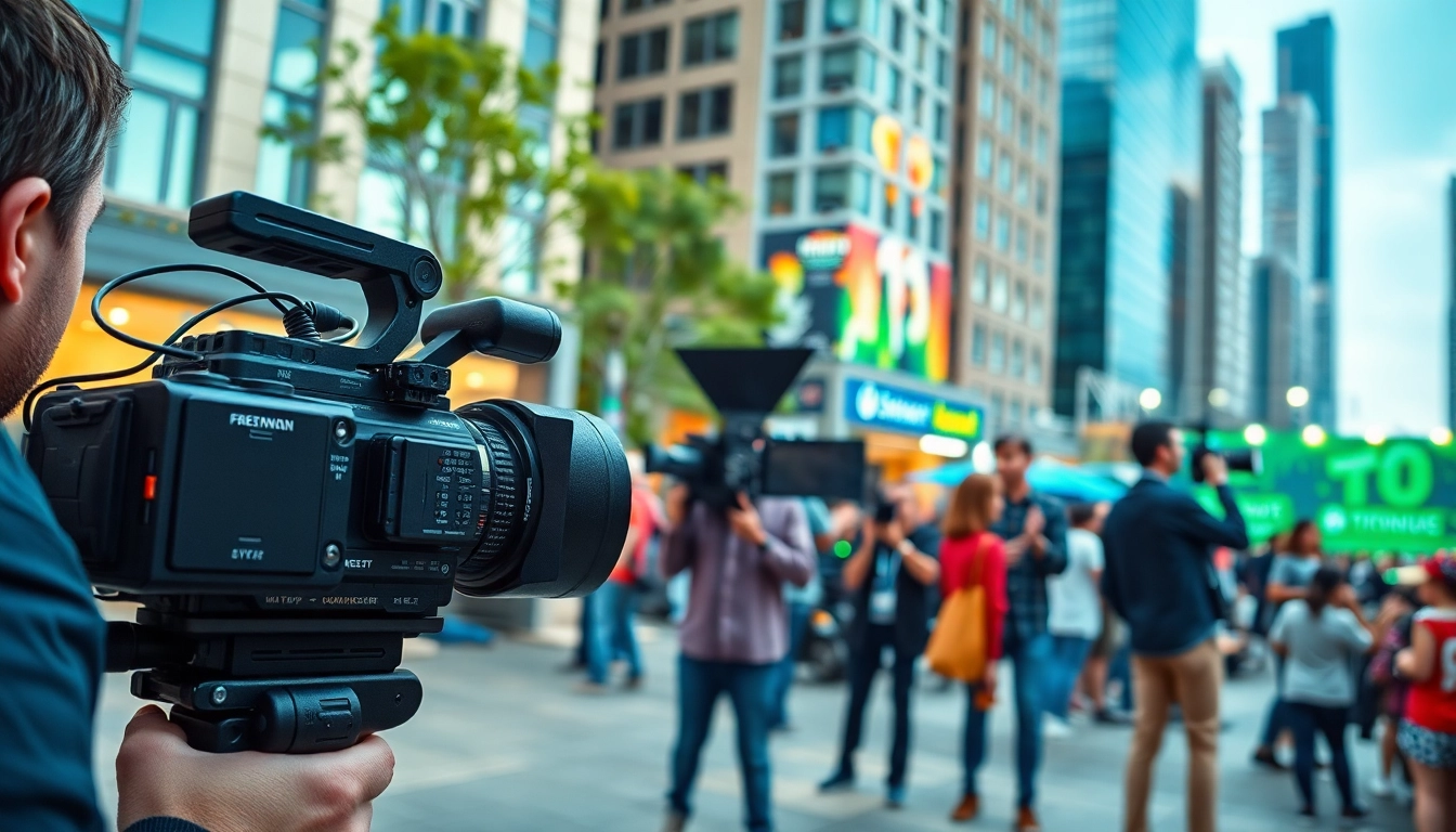 Creating engaging content through Professional Video Production with a dynamic team in action.