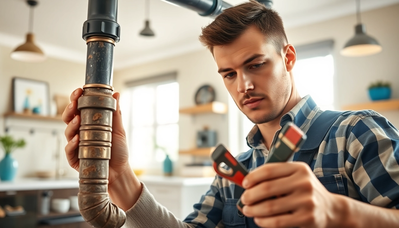 Engaging visual of whole house repiping services Tampa by a professional plumber in a modern setting.