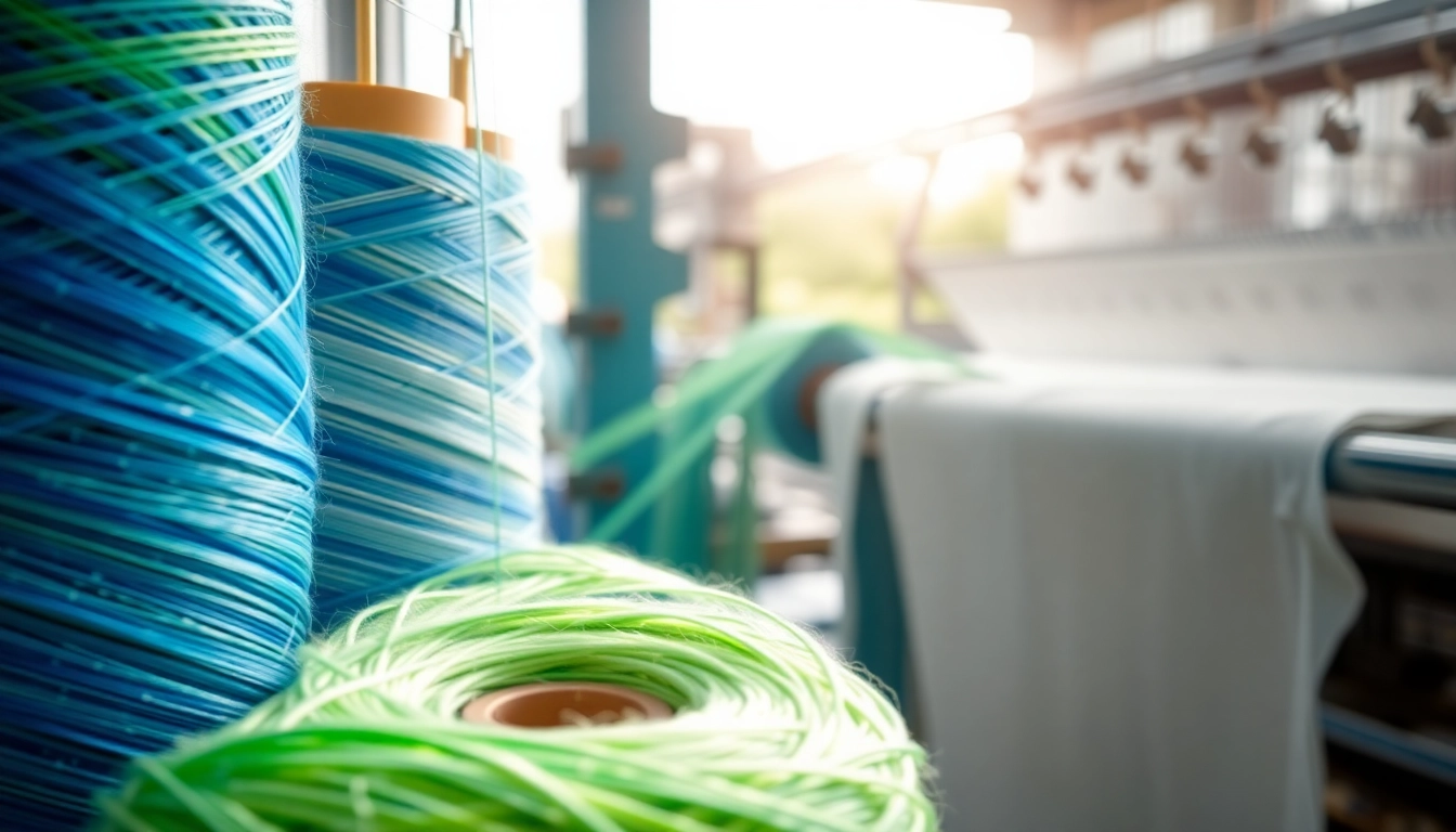 Bekijk de productie van viscose met kleurrijke garens en moderne machines.
