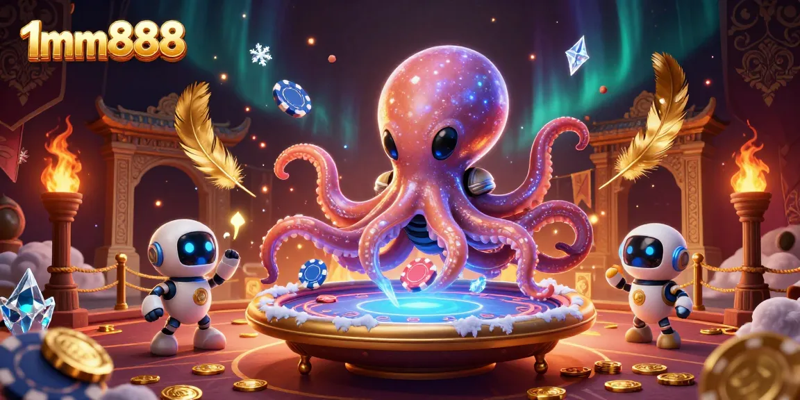 Experience thrilling gambling at 1mm888 with an exciting illustration of a cosmic poker game.