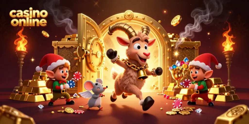 Disfruta de un casino online con el Krampus y divertido caos mientras juegan en medio de tesoros brillantes.