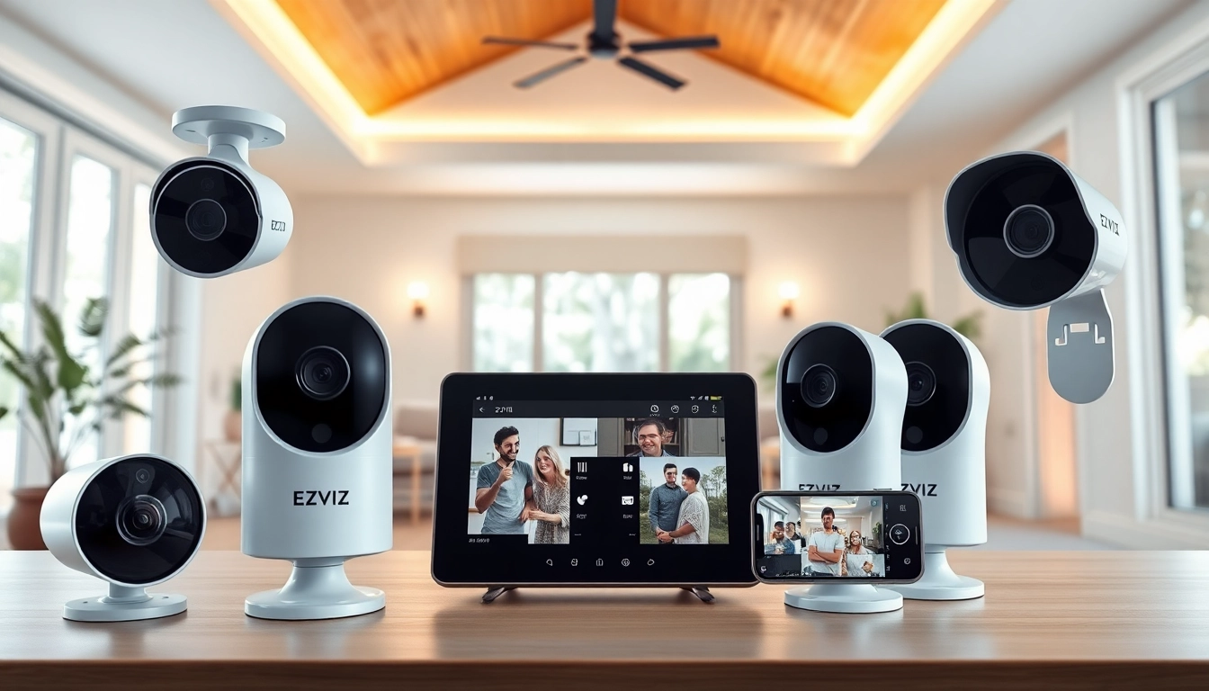 Cámaras EZVIZ que muestran soluciones de seguridad modernas para hogares y empresas.