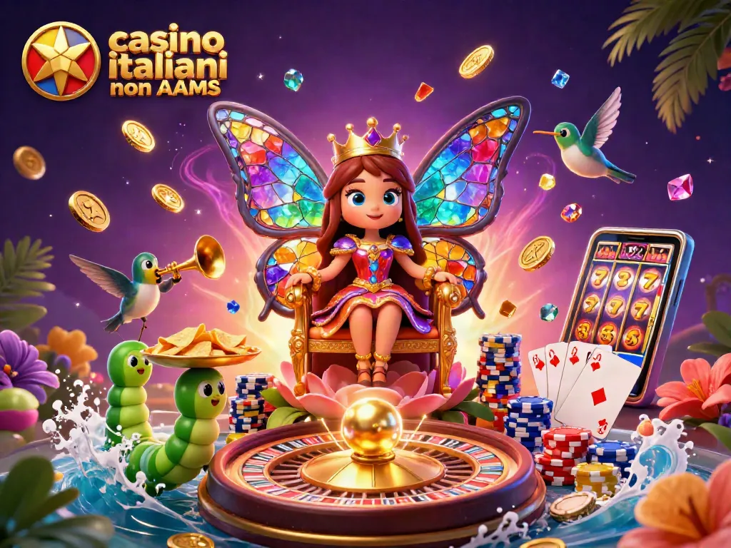 I casino italiani non AAMS offrono una valutazione emozionante con una regina farfalla e simboli di gioco avvincenti.