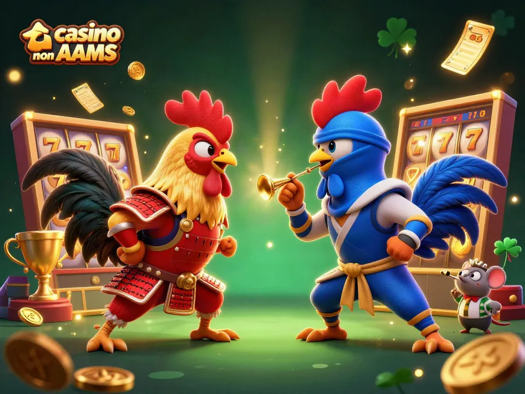 Slot machine e galli combattenti in uno scenario di casino sicuri non AAMS