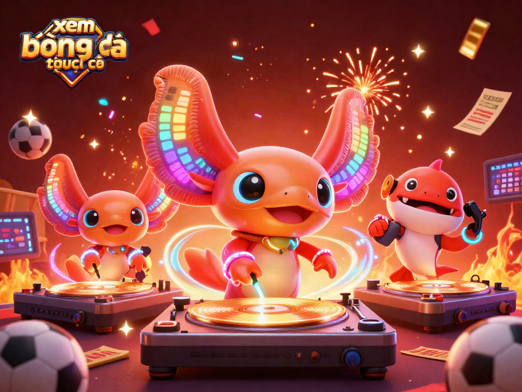 Xem bóng đá trực tuyến kèo nhà cái với DJ axolotl và các yếu tố thể thao hấp dẫn.