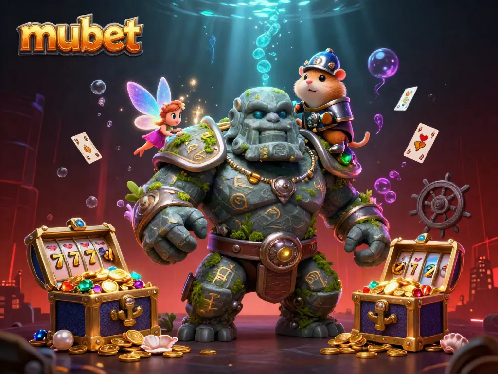 Experience the thrill of mubet with our vibrant casino illustration showcasing exciting slot symbols and magical characters.