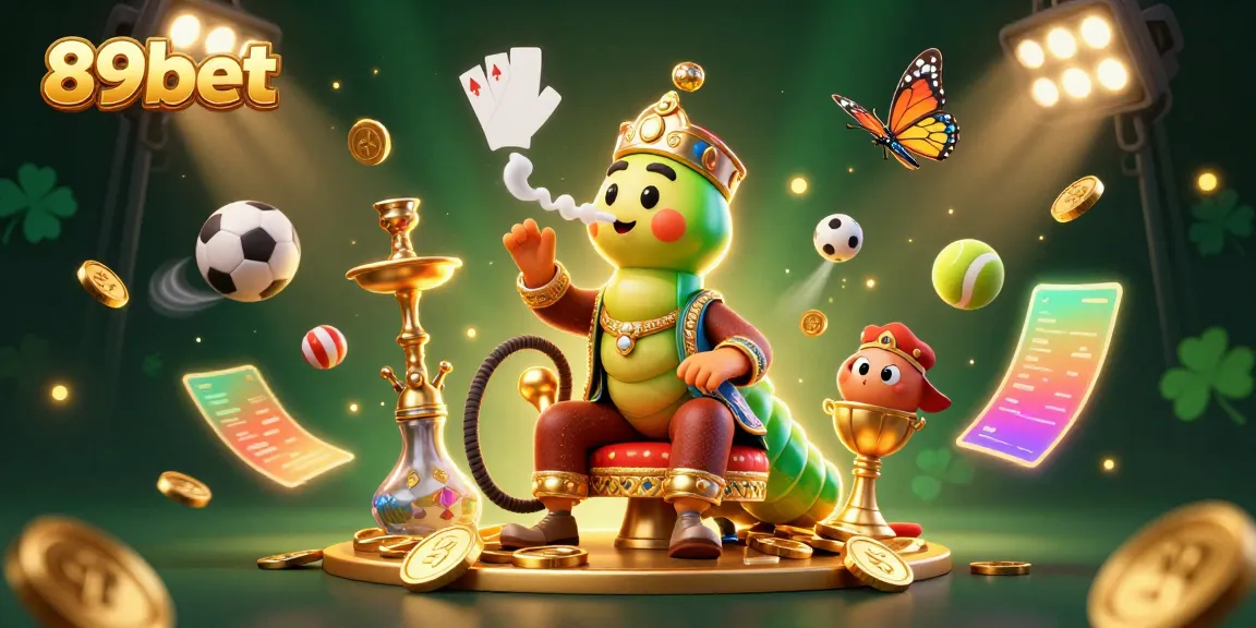 Experience thrilling wins with 89bet, featuring dynamic sports elements and a whimsical hookah-master in 3D.