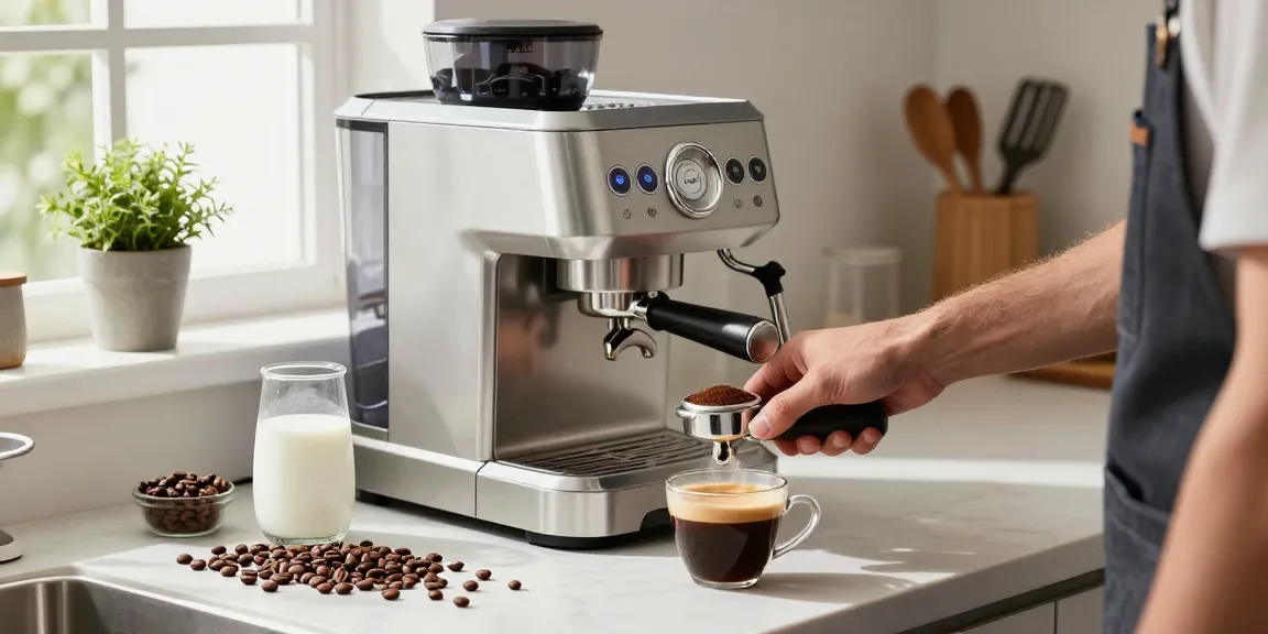 Barista using a ROKOK88 espresso machine to make a fresh cup of espresso with rich crema.